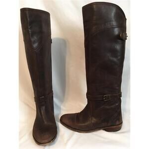 FRYE Brown Leather DORADO Knee High Boots 5